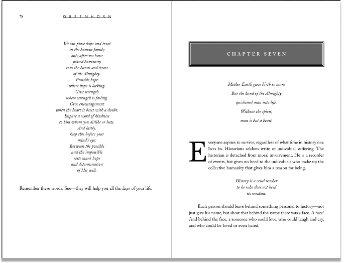 A page of poetry with the words " e " and " e."